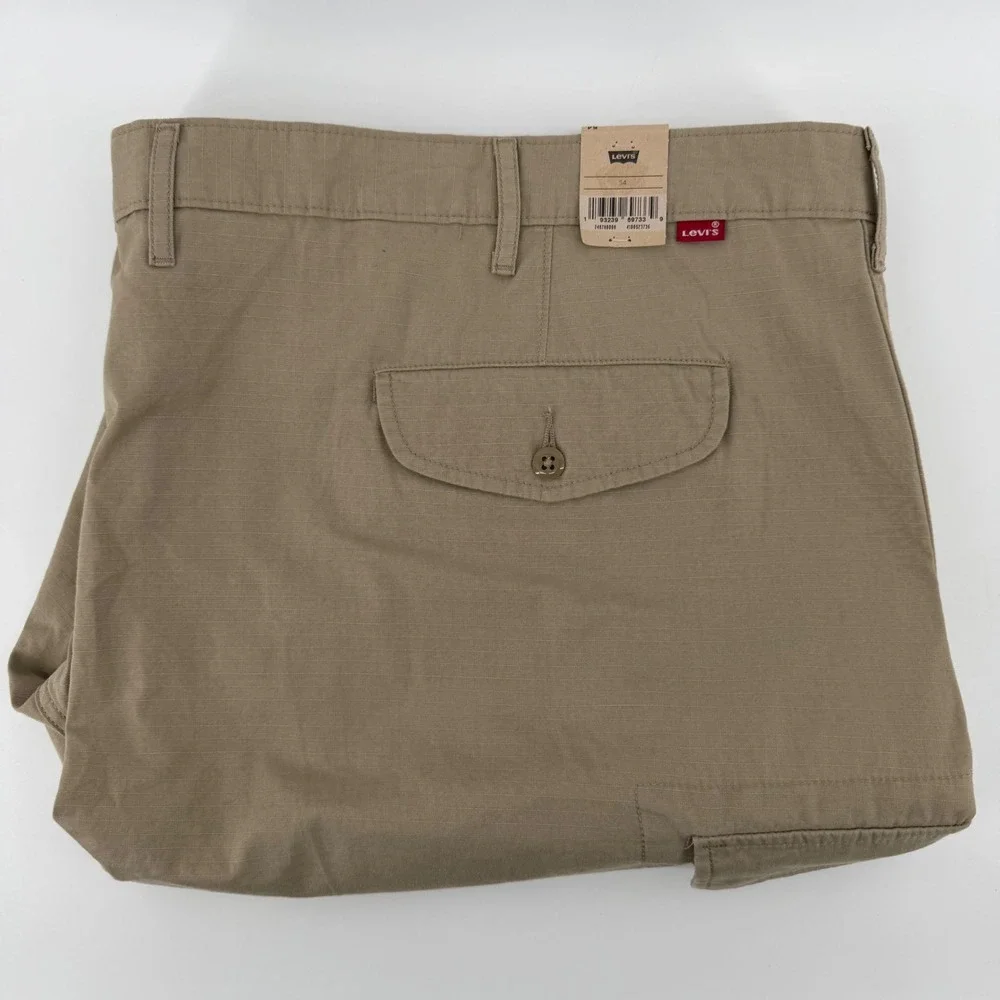 Levi's Cargo Shorts Mens 54‎ Khaki Tan Ripstop Cotton Utility Relaxed Fit NEW